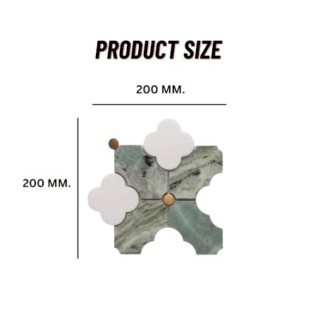 โมเสคหินอ่อน TIMELESS TILES รุ่น MAJESTIC FLORAL 20X20 ซม. สีเขียวอ่อน JADE GREEN_1
